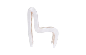Phillips Collection Seat Belt Dining Chair - Modern Organic Design with Woven Strap Back, Perfect for Any Dining Space High Back, White/Off-White TH59174