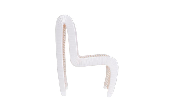 Phillips Collection Seat Belt Dining Chair - Modern Organic Design with Woven Strap Back, Perfect for Any Dining Space High Back, White/Off-White TH59174