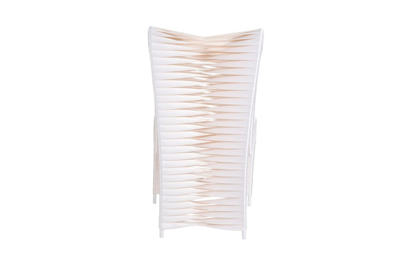 Phillips Collection Seat Belt Dining Chair - Modern Organic Design with Woven Strap Back, Perfect for Any Dining Space High Back, White/Off-White TH59174
