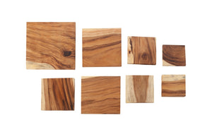 Phillips Collection Square Natural Charm Wall Art Set of 8 - Contemporary Chamcha Wood Tiles for Stylish Decor TH60642