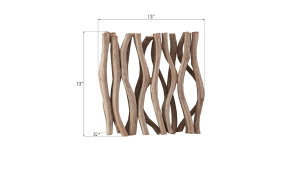 Phillips Collection Vine Wall Tile – Handcrafted Natural Artistry From Renewable Resources To Enhance Your Home Décor Brown Wood Th60901