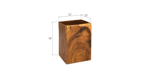 Phillips Collection Rectangular Stool - Handcrafted Reclaimed Chamcha Wood Accent for Modern Organic Interiors TH61308