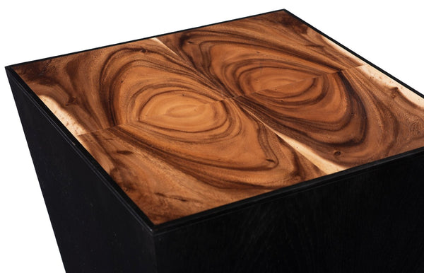 Phillips Collection Trapezoid Side Table - Handcrafted Solid Chamcha Wood Accent with Rustic Charm for Any Space TH61369