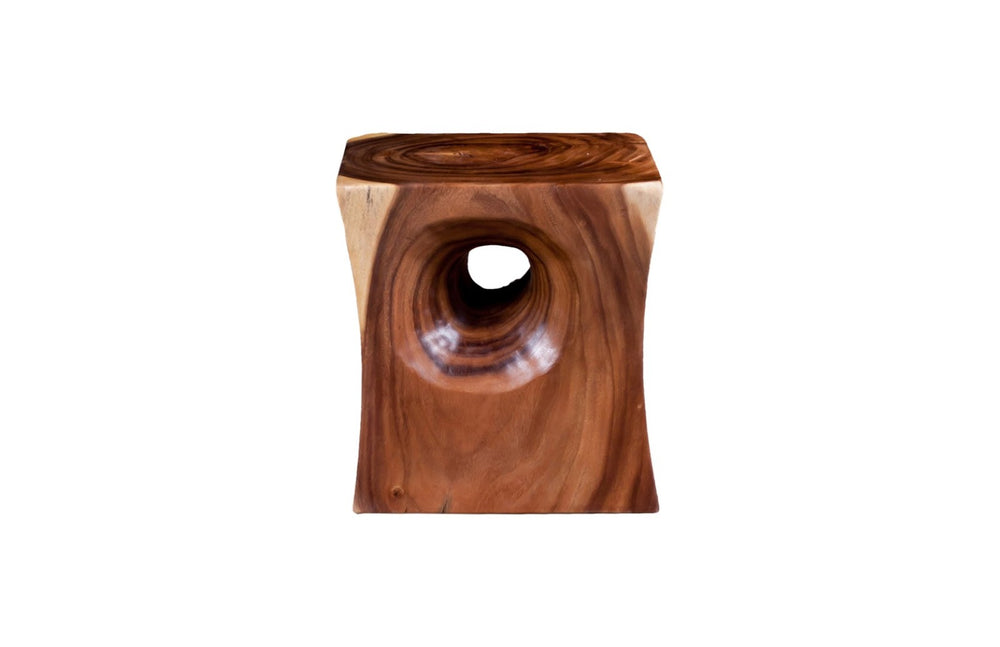 Phillips Collection Peek Natural Chamcha Wood Side Table - Hand-Carved Accent with Unique Grain & Playful Style TH63334