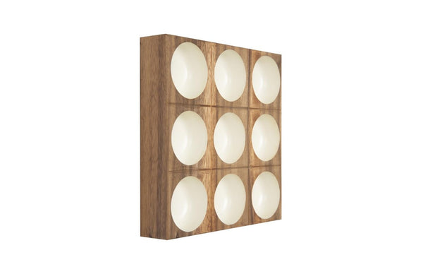 Phillips Collection Puka Reclaimed Acacia Hand Turned Wood Wall Tile Sculptural Lathe Crafted Accent White TH64929