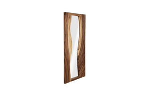 Phillips Collection River Mirror, Elegant Chamcha Wood Design - Sustainable Art Piece with Unique Wavy Grain & Style TH65508