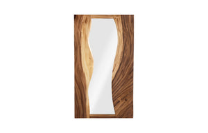 Phillips Collection River Mirror, Elegant Chamcha Wood Design - Sustainable Art Piece with Unique Wavy Grain & Style TH65508