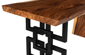Phillips Collection Waterfall Desk: Modern Organic Design with Reclaimed Wood and Sculptural Support for Your Workspace Natural, Satin Black Overlap Leg TH65574