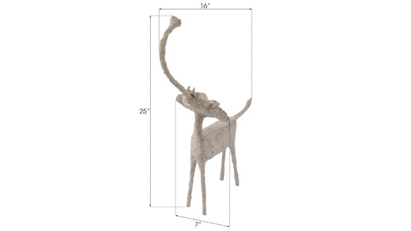 Phillips Collection Elephant, Handcrafted Art Piece Offering Stability and Good Fortune for Home or Office Decor Sculpted Animal, Trunk Up, Paper Mache TH68509