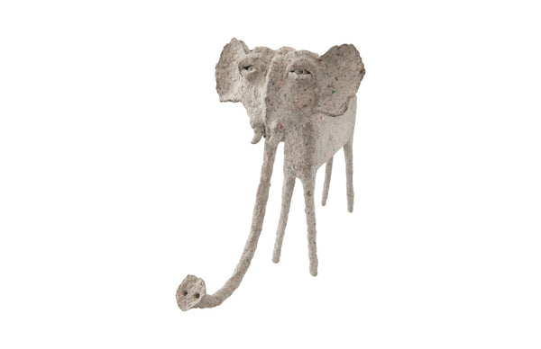 Phillips Collection Elephant, Handcrafted Art Piece Offering Stability and Good Fortune for Home or Office Decor Sculpted Animal, Trunk Down, Paper Mache TH68510