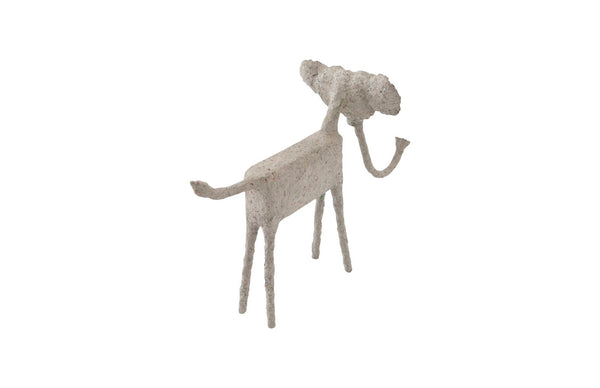 Phillips Collection Elephant, Handcrafted Art Piece Offering Stability and Good Fortune for Home or Office Decor Sculpted Animal, Trunk Down, Paper Mache TH68510