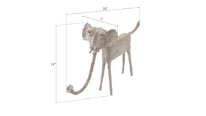Phillips Collection Elephant, Handcrafted Art Piece Offering Stability and Good Fortune for Home or Office Decor Sculpted Animal, Trunk Down, Paper Mache TH68510