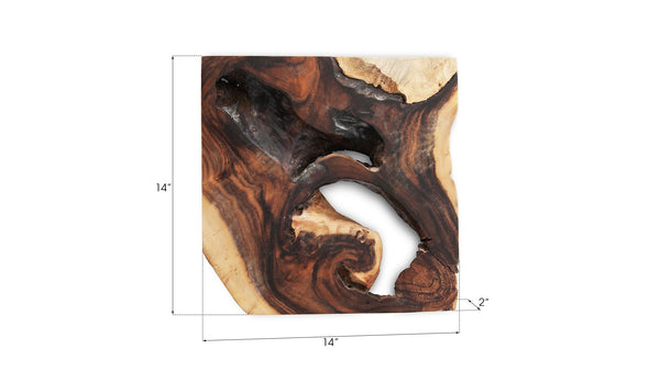 Phillips Collection Freeform Wall Tile - Unique Chamcha Wood Art Piece, Perfect For Modern Organic Décor Solutions Brown Wood ,Chamcha Wood Th68903