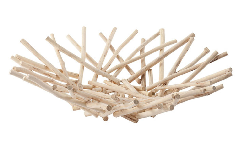Phillips Collection Stick Bowl - Handcrafted Wooden Centerpiece with Organic Design for Rustic and Modern Décor Short, Natural TH69096