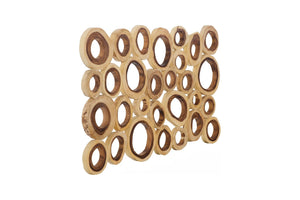 Phillips Collection Chuleta Rings Wall Art - Organic Chamcha Wood Sculpture with Textured Design for Modern Interiors Chamcha Wood, Rectangular TH72023