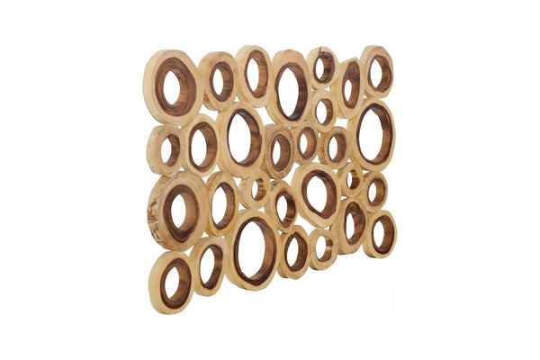 Phillips Collection Chuleta Rings Wall Art - Organic Chamcha Wood Sculpture with Textured Design for Modern Interiors Chamcha Wood, Rectangular TH72023