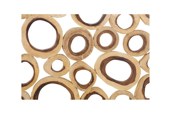 Phillips Collection Chuleta Rings Wall Art - Organic Chamcha Wood Sculpture with Textured Design for Modern Interiors Chamcha Wood, Rectangular TH72023