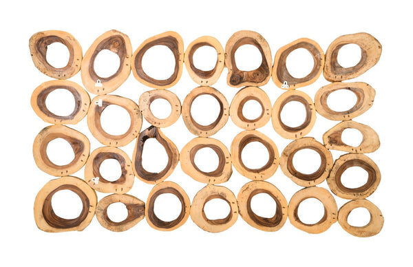 Phillips Collection Chuleta Rings Wall Art - Organic Chamcha Wood Sculpture with Textured Design for Modern Interiors Chamcha Wood, Rectangular TH72023