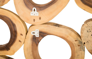 Phillips Collection Chuleta Rings Wall Art - Organic Chamcha Wood Sculpture with Textured Design for Modern Interiors Chamcha Wood, Rectangular TH72023
