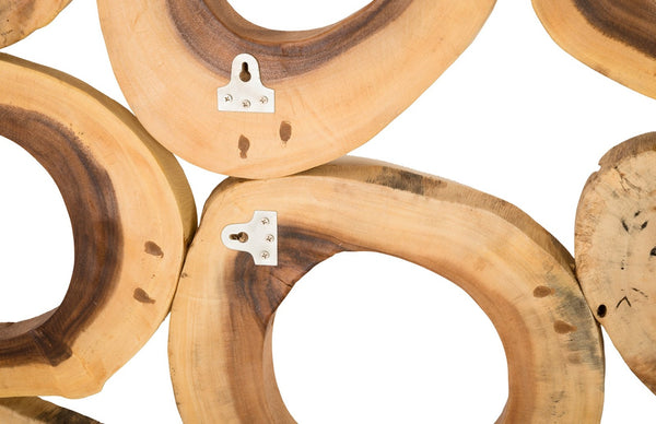 Phillips Collection Chuleta Rings Wall Art - Organic Chamcha Wood Sculpture with Textured Design for Modern Interiors Chamcha Wood, Rectangular TH72023