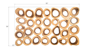 Phillips Collection Chuleta Rings Wall Art - Organic Chamcha Wood Sculpture with Textured Design for Modern Interiors Chamcha Wood, Rectangular TH72023
