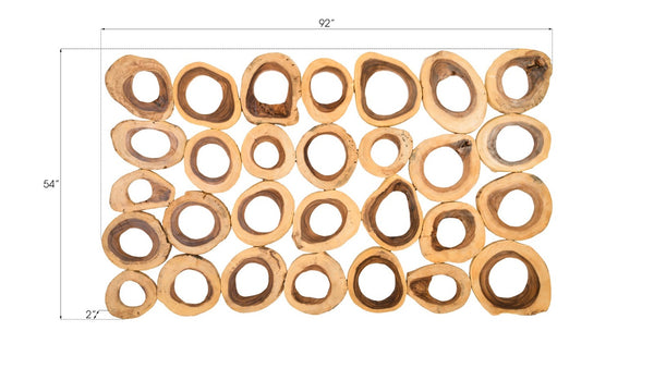 Phillips Collection Chuleta Rings Wall Art - Organic Chamcha Wood Sculpture with Textured Design for Modern Interiors Chamcha Wood, Rectangular TH72023