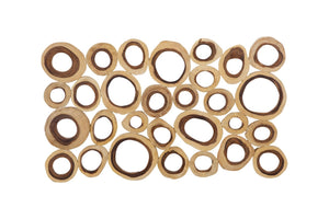 Phillips Collection Chuleta Rings Wall Art - Organic Chamcha Wood Sculpture with Textured Design for Modern Interiors Chamcha Wood, Rectangular TH72023