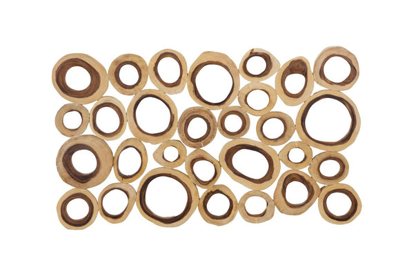 Phillips Collection Chuleta Rings Wall Art - Organic Chamcha Wood Sculpture with Textured Design for Modern Interiors Chamcha Wood, Rectangular TH72023