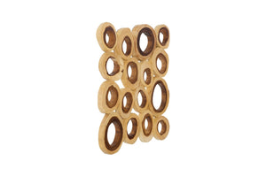 Phillips Collection Chuleta Rings Wall Art - Organic Chamcha Wood Sculpture with Textured Design for Modern Interiors Chamcha Wood, Square, LG TH72024
