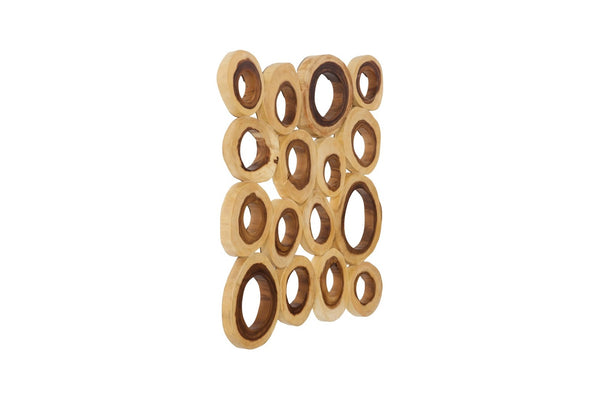 Phillips Collection Chuleta Rings Wall Art - Organic Chamcha Wood Sculpture with Textured Design for Modern Interiors Chamcha Wood, Square, LG TH72024