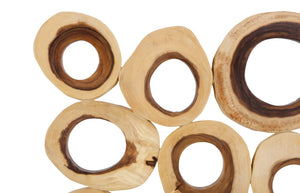 Phillips Collection Chuleta Rings Wall Art - Organic Chamcha Wood Sculpture with Textured Design for Modern Interiors Chamcha Wood, Square, LG TH72024