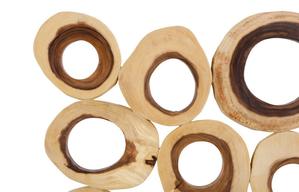 Phillips Collection Chuleta Rings Wall Art - Organic Chamcha Wood Sculpture with Textured Design for Modern Interiors Chamcha Wood, Square, LG TH72024