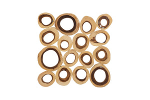 Phillips Collection Chuleta Rings Wall Art - Organic Chamcha Wood Sculpture with Textured Design for Modern Interiors Chamcha Wood, Square, LG TH72024