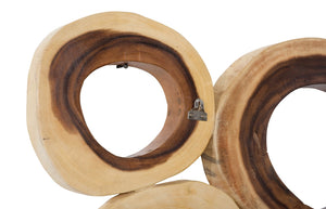 Phillips Collection Chuleta Rings Wall Art - Organic Chamcha Wood Sculpture with Textured Design for Modern Interiors Chamcha Wood, Square, LG TH72024