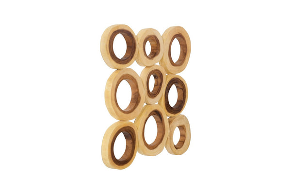 Phillips Collection Chuleta Rings Wall Art - Organic Chamcha Wood Sculpture with Textured Design for Modern Interiors Chamcha Wood, Square, SM TH72025