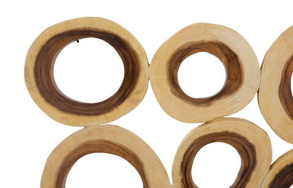 Phillips Collection Chuleta Rings Wall Art - Organic Chamcha Wood Sculpture with Textured Design for Modern Interiors Chamcha Wood, Square, SM TH72025