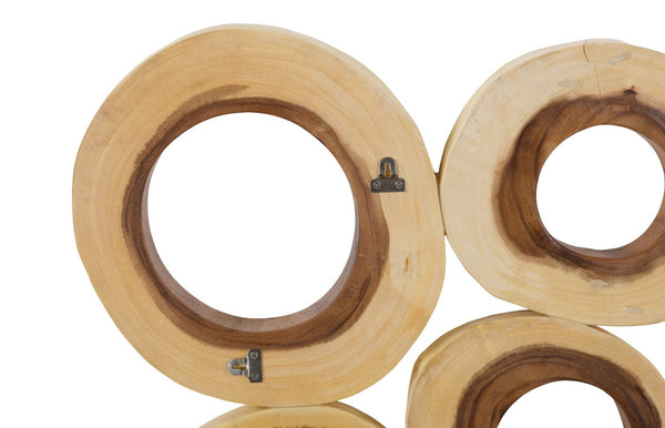 Phillips Collection Chuleta Rings Wall Art - Organic Chamcha Wood Sculpture with Textured Design for Modern Interiors Chamcha Wood, Square, SM TH72025