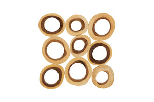 Phillips Collection Chuleta Rings Wall Art - Organic Chamcha Wood Sculpture with Textured Design for Modern Interiors Chamcha Wood, Square, SM TH72025