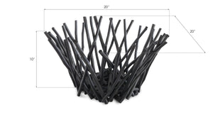 Phillips Collection Stick Bowl - Eco-friendly Artisan Design With Modern Organic Aesthetic For Stylish Home Decor Black Wood Th72026