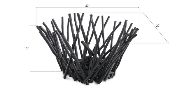 Phillips Collection Stick Bowl - Eco-friendly Artisan Design With Modern Organic Aesthetic For Stylish Home Decor Black Wood Th72026