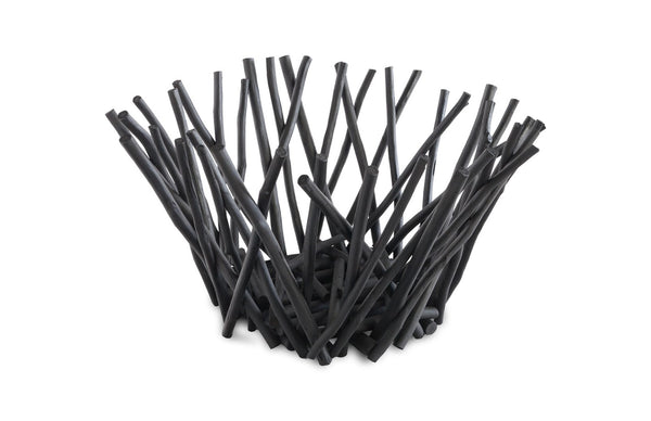 Phillips Collection Stick Bowl - Eco-friendly Artisan Design With Modern Organic Aesthetic For Stylish Home Decor Black Wood Th72026