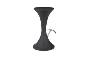 Phillips Collection Marley Bar Stool, Sleek Mango Wood Design with Hourglass Shape for Modern Kitchen & Bar Settings Burnt, Stainless Steel Foot Rest TH74076