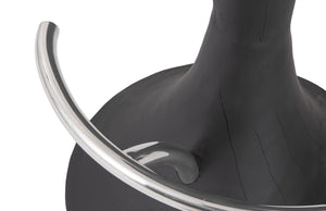 Phillips Collection Marley Bar Stool, Sleek Mango Wood Design with Hourglass Shape for Modern Kitchen & Bar Settings Burnt, Stainless Steel Foot Rest TH74076