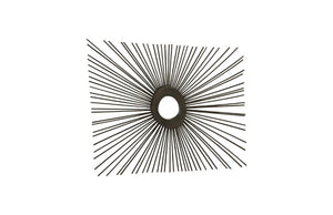 Phillips Collection Spoke Sunburst Wall Mirror Charred Solid Wood Radiating Sculptural Modern Organic Decor Square TH75401
