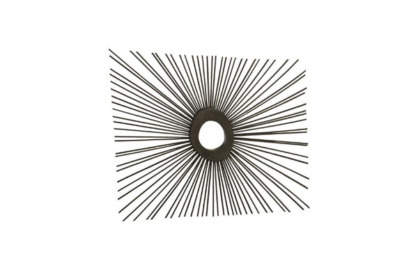 Phillips Collection Spoke Sunburst Wall Mirror Charred Solid Wood Radiating Sculptural Modern Organic Decor Square TH75401