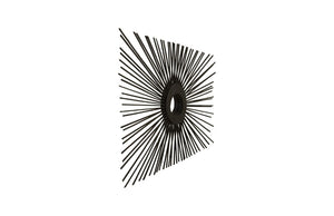Phillips Collection Spoke Sunburst Wall Mirror Charred Solid Wood Radiating Sculptural Modern Organic Decor Square TH75401