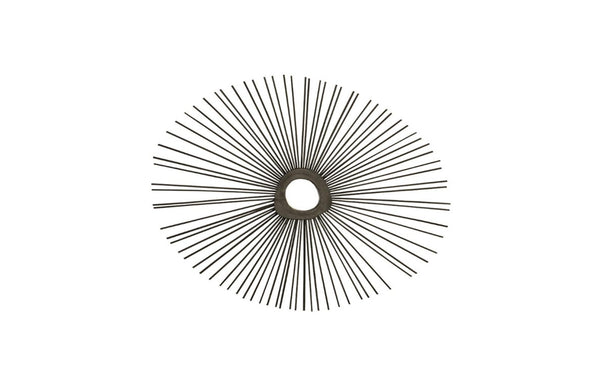 Phillips Collection Spoke Sunburst Wall Mirror Charred Solid Wood Radiating Sculptural Modern Organic Decor Round TH75403