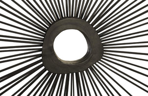 Phillips Collection Spoke Sunburst Wall Mirror Charred Solid Wood Radiating Sculptural Modern Organic Decor Round TH75403