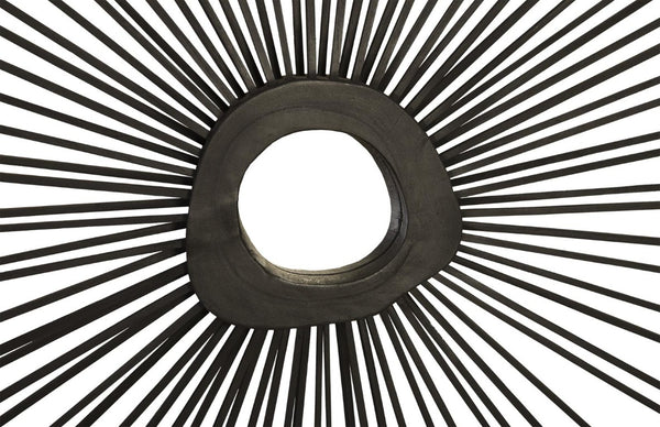 Phillips Collection Spoke Sunburst Wall Mirror Charred Solid Wood Radiating Sculptural Modern Organic Decor Round TH75403