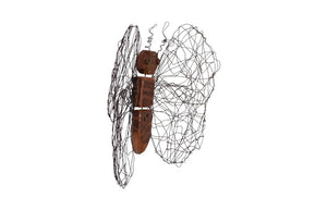 Phillips Collection Wire and Hand-Carved Wood Butterfly Wall Sculpture Artisan Folk Art Eclectic Decor TH76841